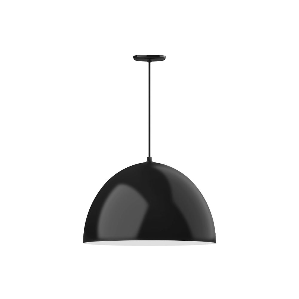 Montclair Lightworks PEB213-41-44 22" XL Choices Deep Dome Shade, medium base, black cord with canopy, Black